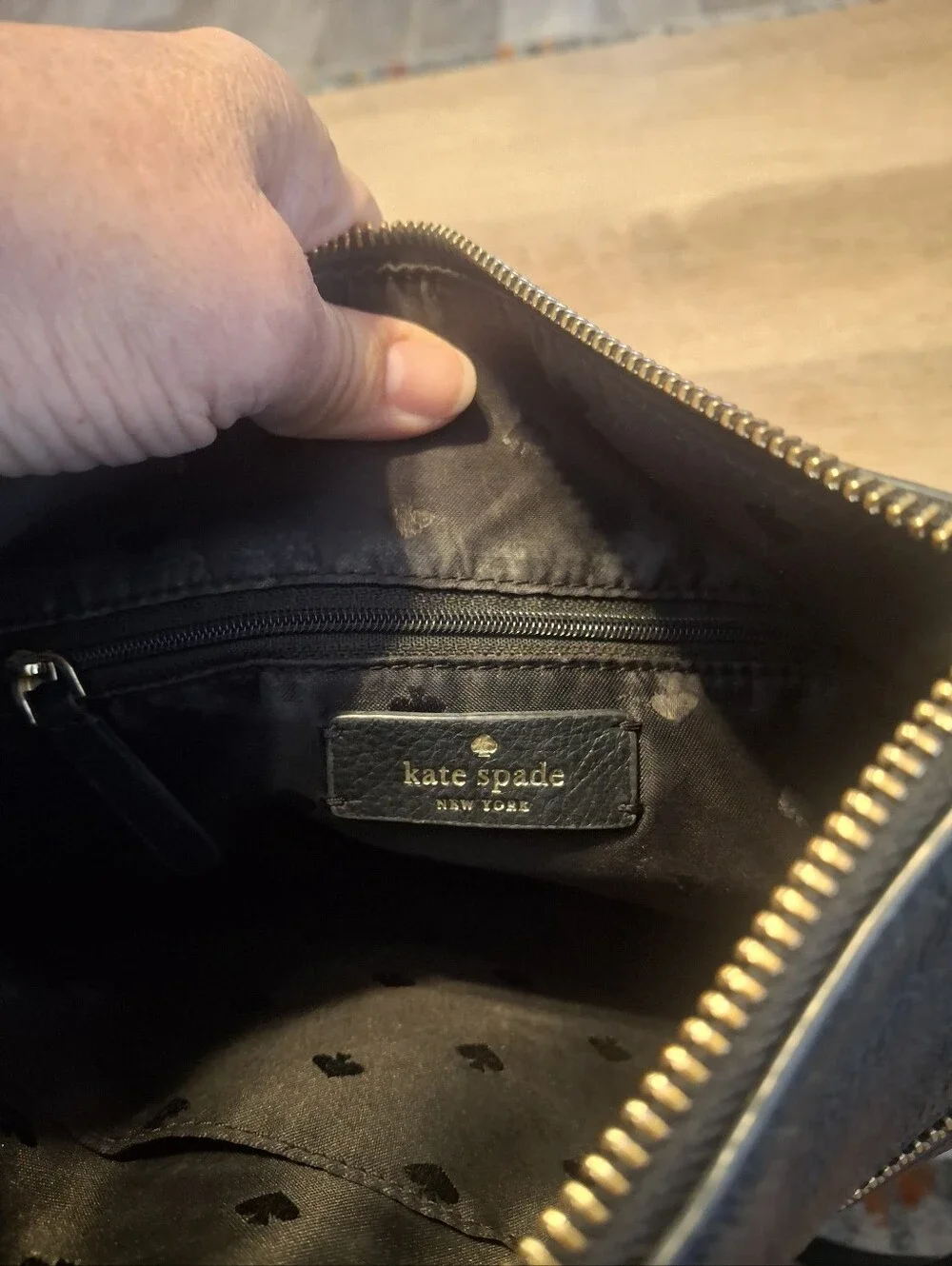 kate spade Black Pebbled Leather Crossbody Purse